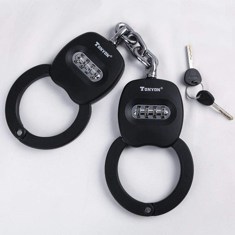 Tonyon Factory Heavy Duty Anti Theft Waterproof Handcuff 4 Digit Combination Chain Lock with Bag for E-scooter E-Bike Bicy