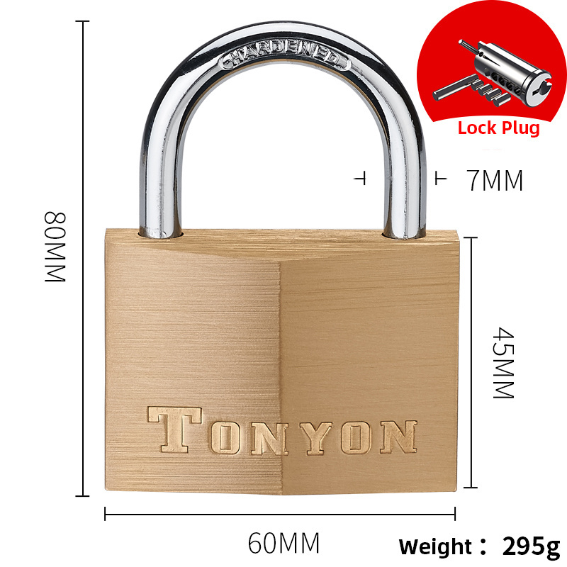 Tonyon Factory wholesale Candado Custom 30/40/50/60 mm Pad Lock High Safety Padlocks Keyed Alike Small Mini Copper Brass Padlock