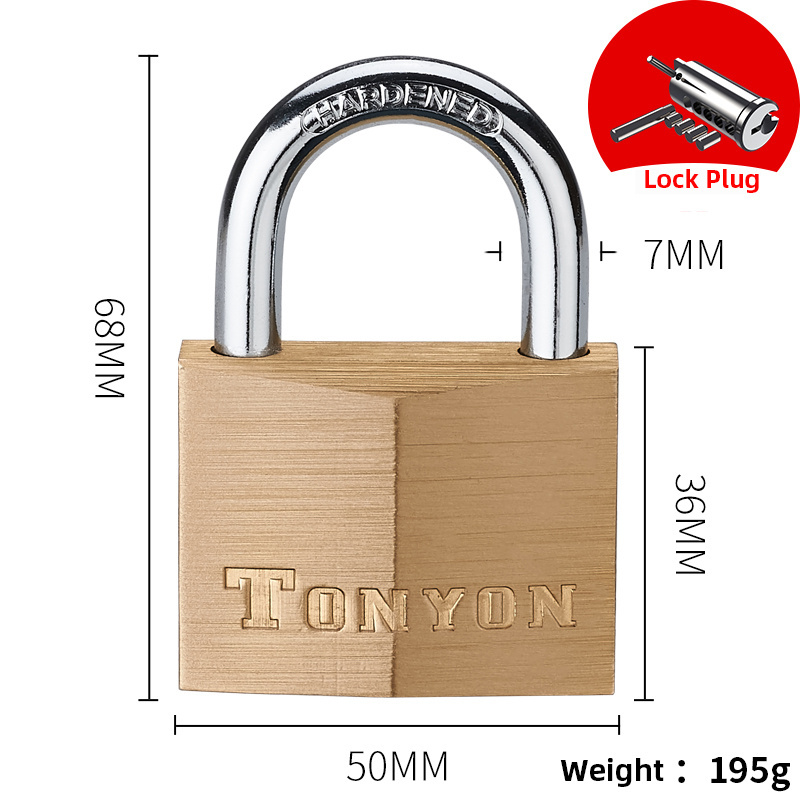 Tonyon Factory wholesale Candado Custom 30/40/50/60 mm Pad Lock High Safety Padlocks Keyed Alike Small Mini Copper Brass Padlock