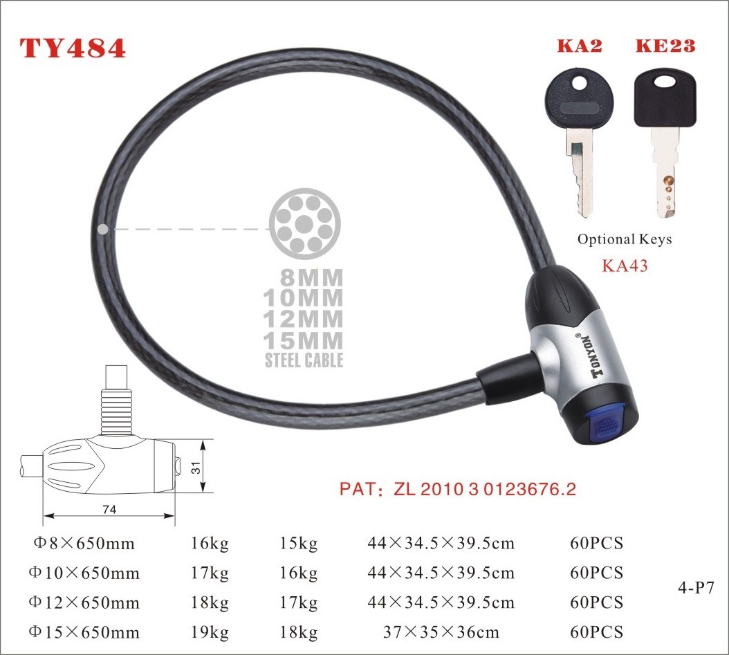 TONYON High Quality Anti theft Bicycle Lock New Convenient Theft Security Cycle Bike cable Lock