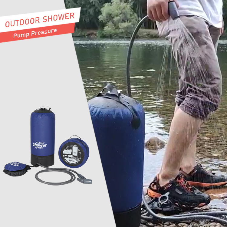 Camp Shower Manufacturer Tonsac Outdoor Swimming Beach Garden Solar Shower Bag Pump Pressure Portable Camping Shower