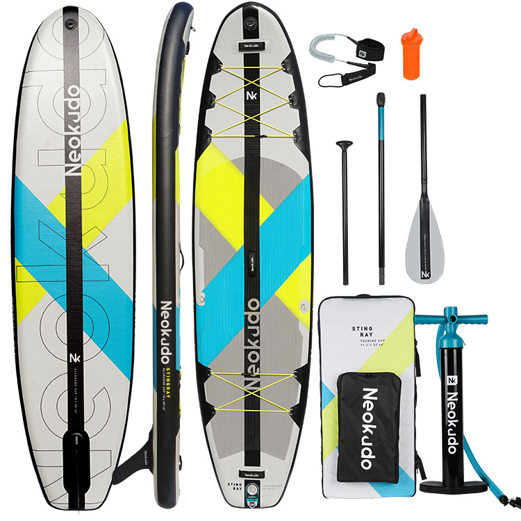 Inflatable Stand up Paddle Board Package With SUP Paddle Backpack Hand Pump Coiled Leash