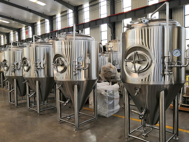 Cone bottom stainless steel beer fermentation storage tank