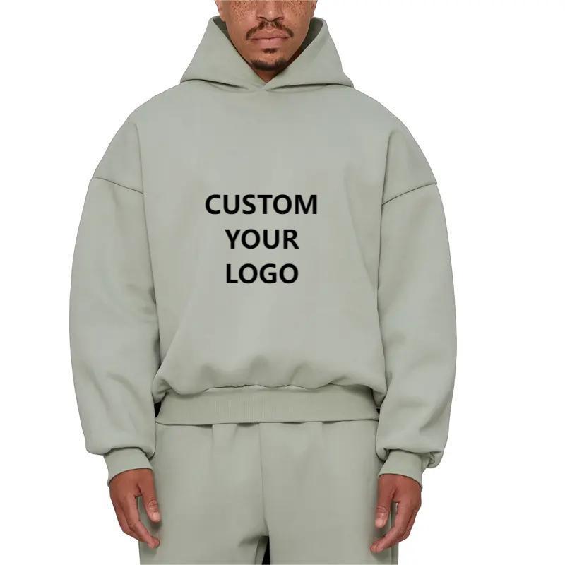 NO String Custom 100% Cotton Blank Heavy Weight Supplier Hoodie DTG Printed Oversized 350 Gsm Fleece Vintage Hoodie for Men