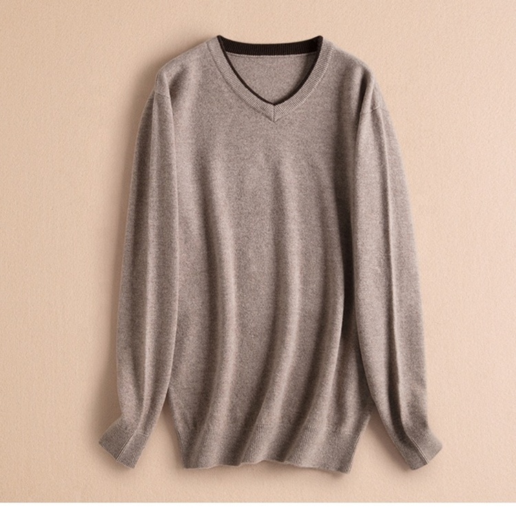 Tong Sheng Erdos 100% Pure Cashmere Sweaters Italian Men V Neck Luxury Knit Merino Wool Cashmere Sweaters Men