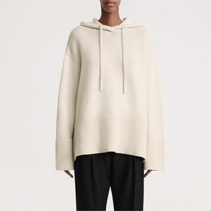 2024 High Quality Women Cotton Casmere Sweaters Knitted Slit Wool Cashmere Sweater Hoodie For Women