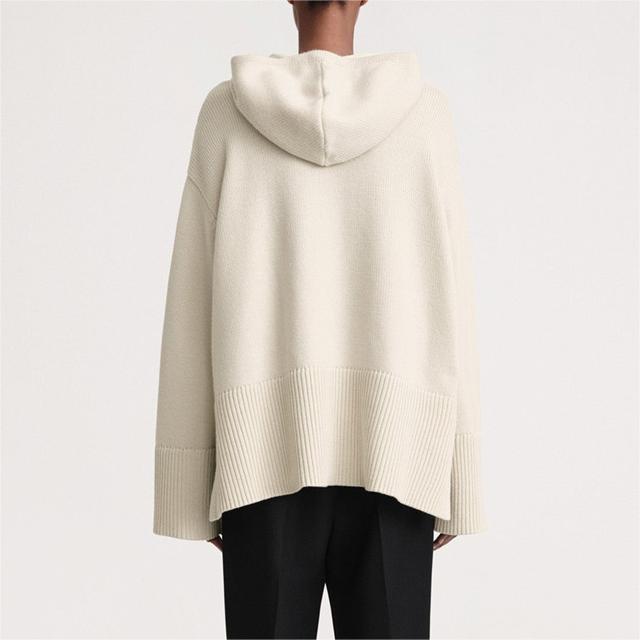 2024 High Quality Women Cotton Casmere Sweaters Knitted Slit Wool Cashmere Sweater Hoodie For Women