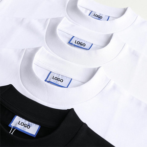 400Gsm Mens Heavyweight Mock Neck 500 Gsm T Shirt 100% Cotton White Custom Heavy Weight Combed Cotton Tshirt 400 Gsm T shirt