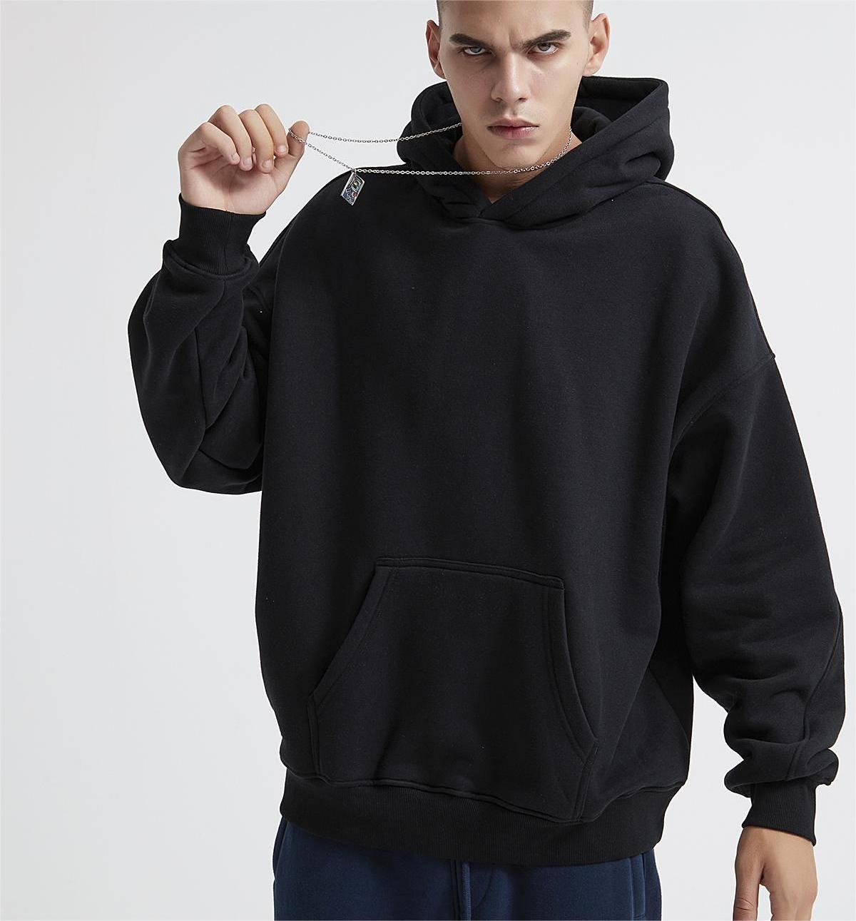 Wholesale Cotton Polyester Graphic Hoodie Oversized Drop Shoulder High Quality Blank Heavy Thick Plain 380 480 Gsm Fleece Hoodie