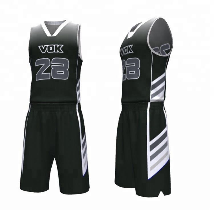 Simple design color gray basketball jersey white and black