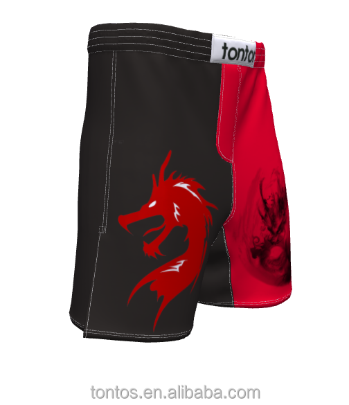 Wholesale Custom Your Professional Training MMA Shorts Custom Brand Custom Logo Sportswear Men Quick Dry Heat-transfer Printing