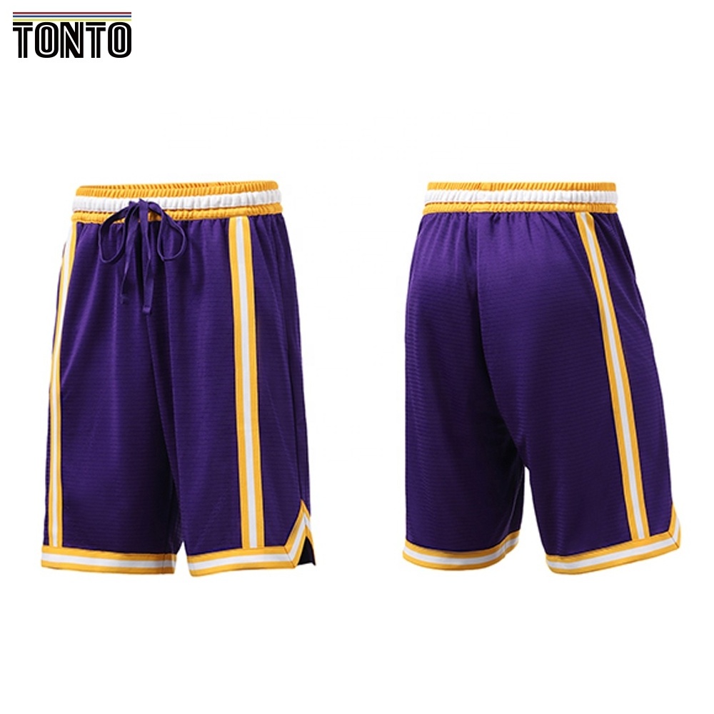 Custom Wholesale Logo Collect Select embroidery Mesh With Zipper Pockets Throwback Basketball Shorts