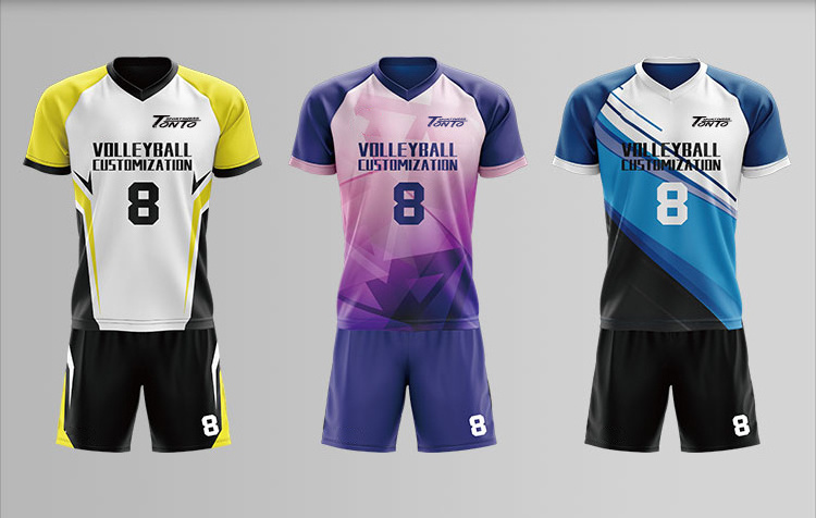 Custom dye made men professional full sublimation volleyball team uniforms jerseys