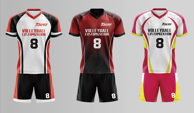 Custom dye made men professional full sublimation volleyball team uniforms jerseys