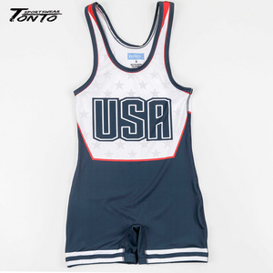 2021 low cut custom wrestling singlet for men