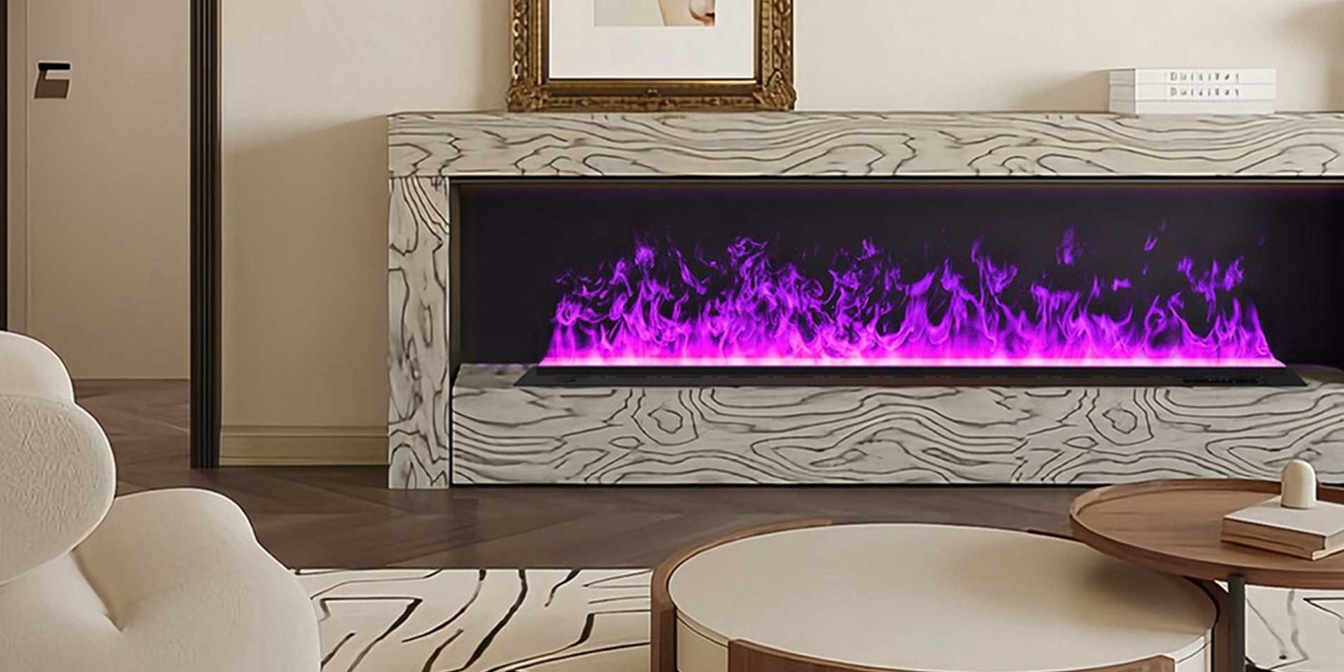 luxury home decorative electric fireplace 3d atomizing indoor water vapor steam fire place wall decoration wholesale factory