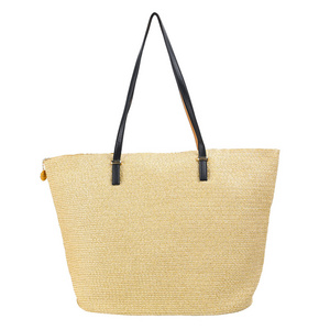 Wholesale Beach Fashion Summer Women Handbag Straw Beach Bag Custom Logo Women Design Tote Purses Straw Bag For Ladies