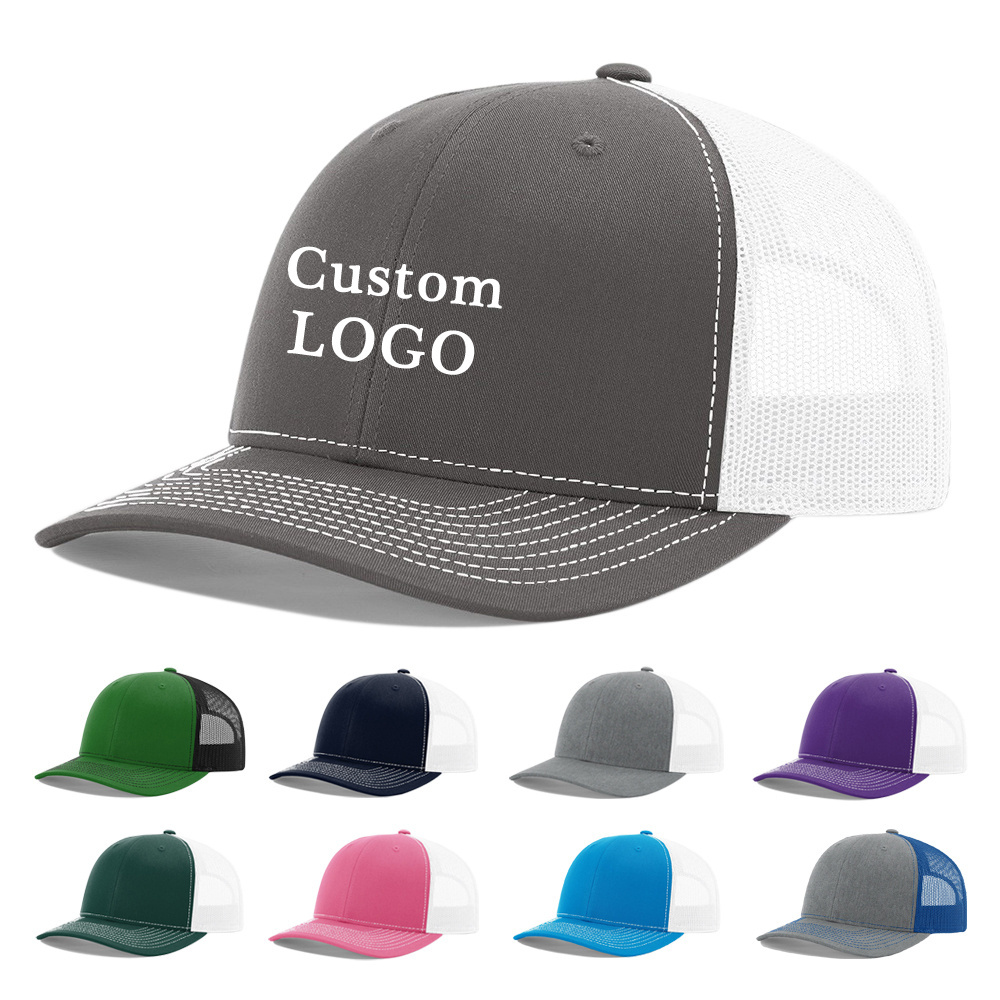 Yupoong Gorras Richardson 112 custom trucker hats high quality caps hats 3D embroidery blank men 6 panel mesh trucker hat custom