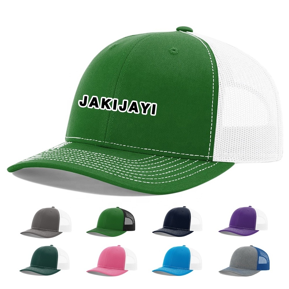 JAKIJAYI wholesale 5 panel richardson 112 trucker hats red white black air mesh caps for trucks pineapple 5 panel cap