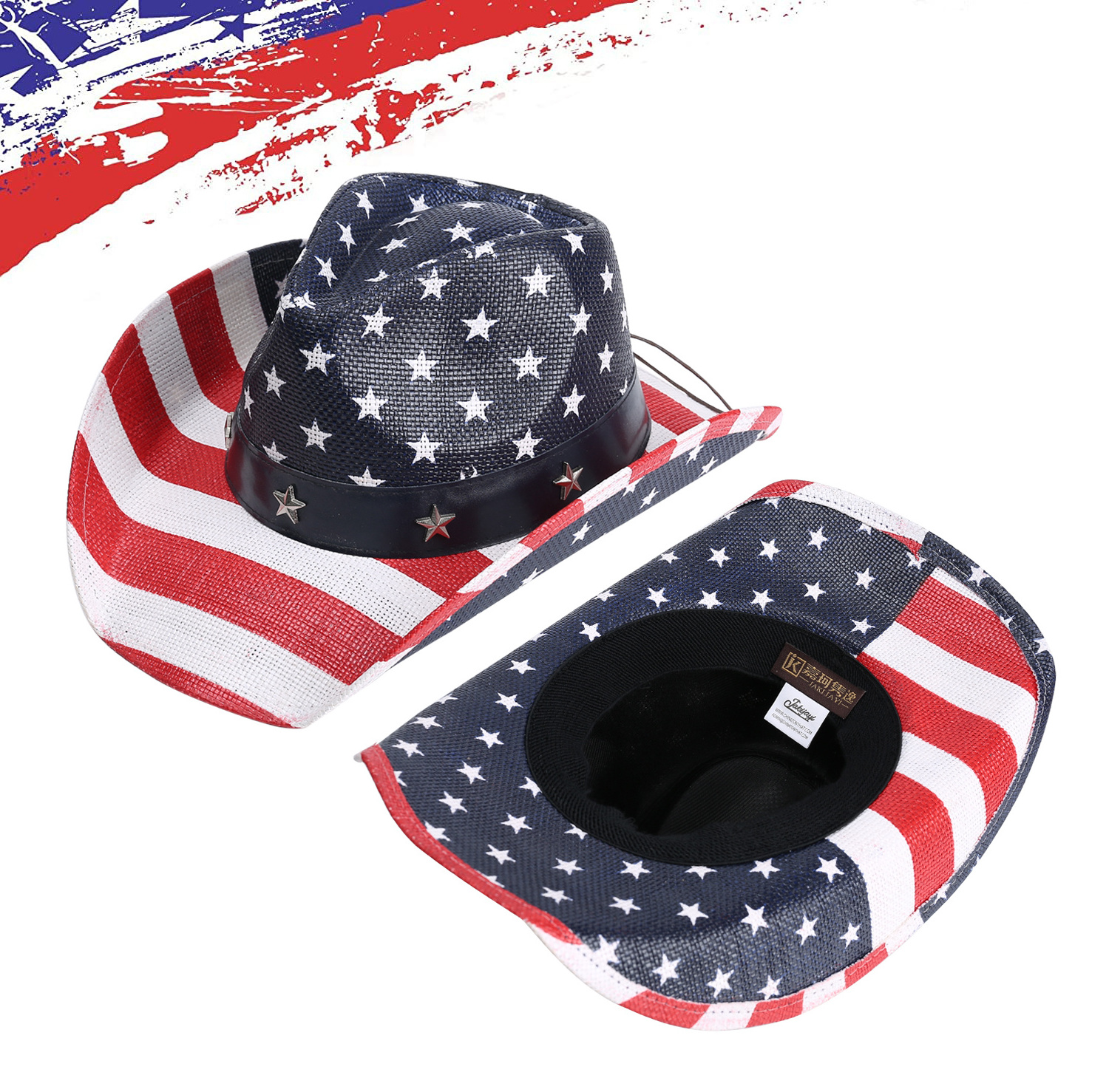 wholesale dallas men western bulk cowboy hard hat custom adult women straw mexican america flag cowboy straw hats made in mexico