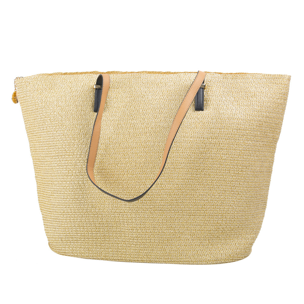 Wholesale Beach Fashion Summer Women Handbag Straw Beach Bag Custom Logo Women Design Tote Purses Straw Bag For Ladies