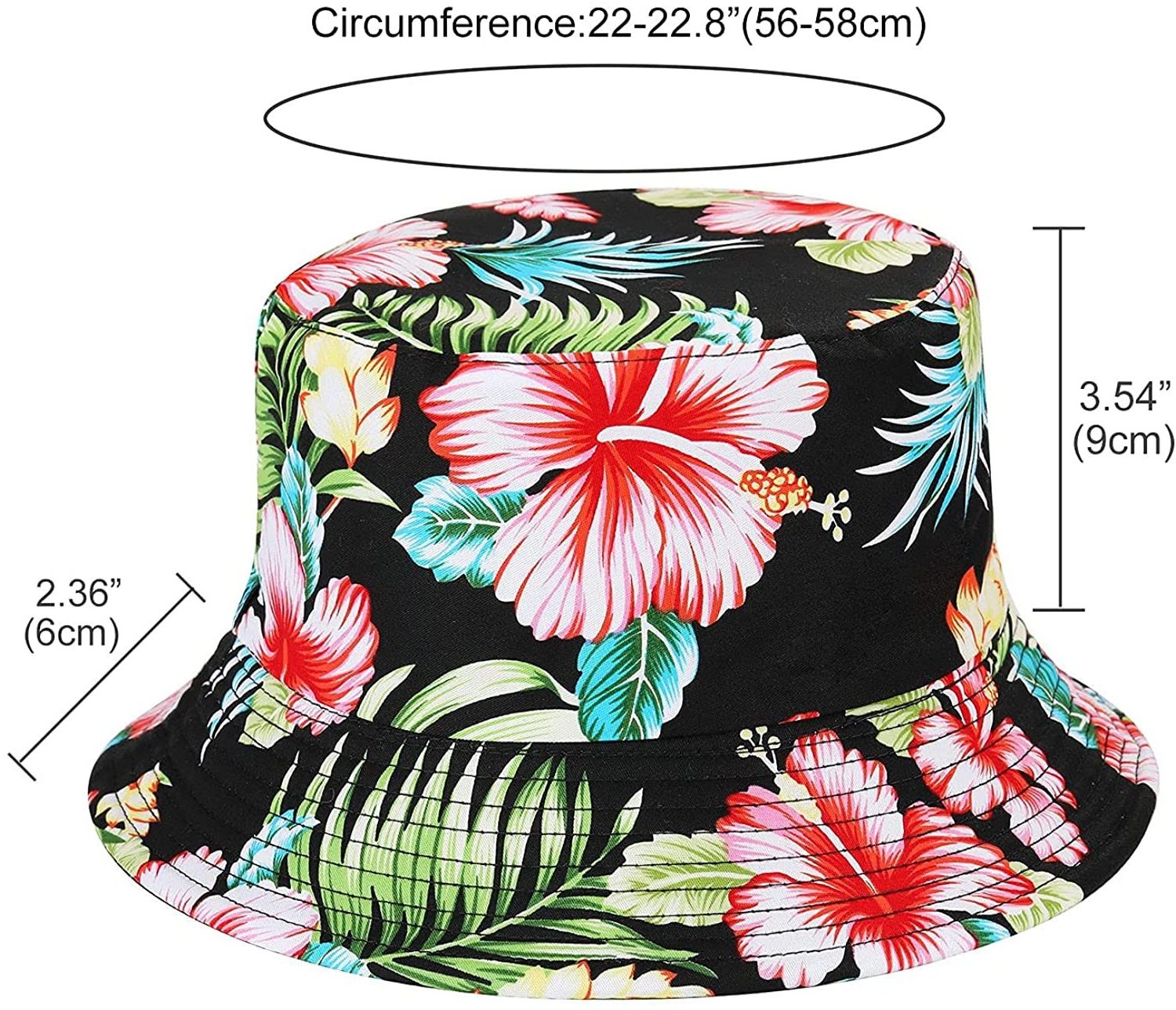 Wholesale custom logo design embroidery Summer Sun Protective Tropical Sublimation Full printed reversible bucket hat