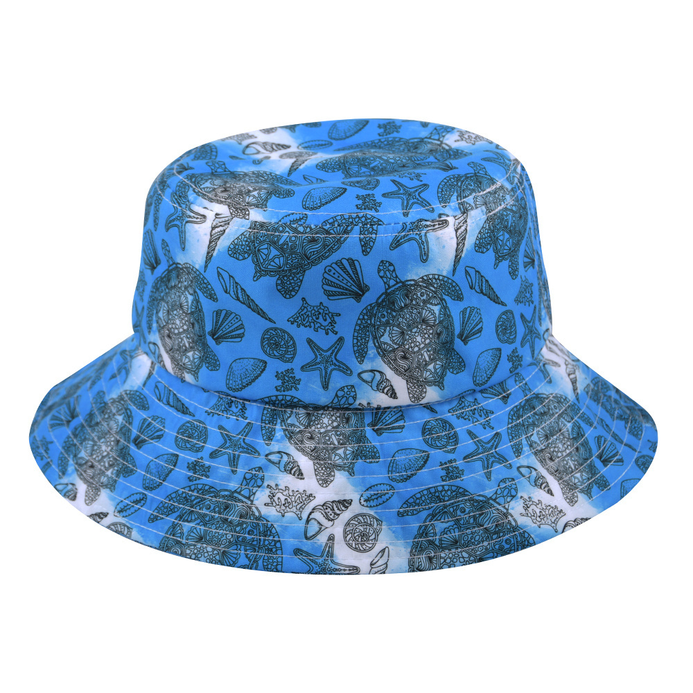 Wholesale custom logo design embroidery Summer Sun Protective Tropical Sublimation Full printed reversible bucket hat