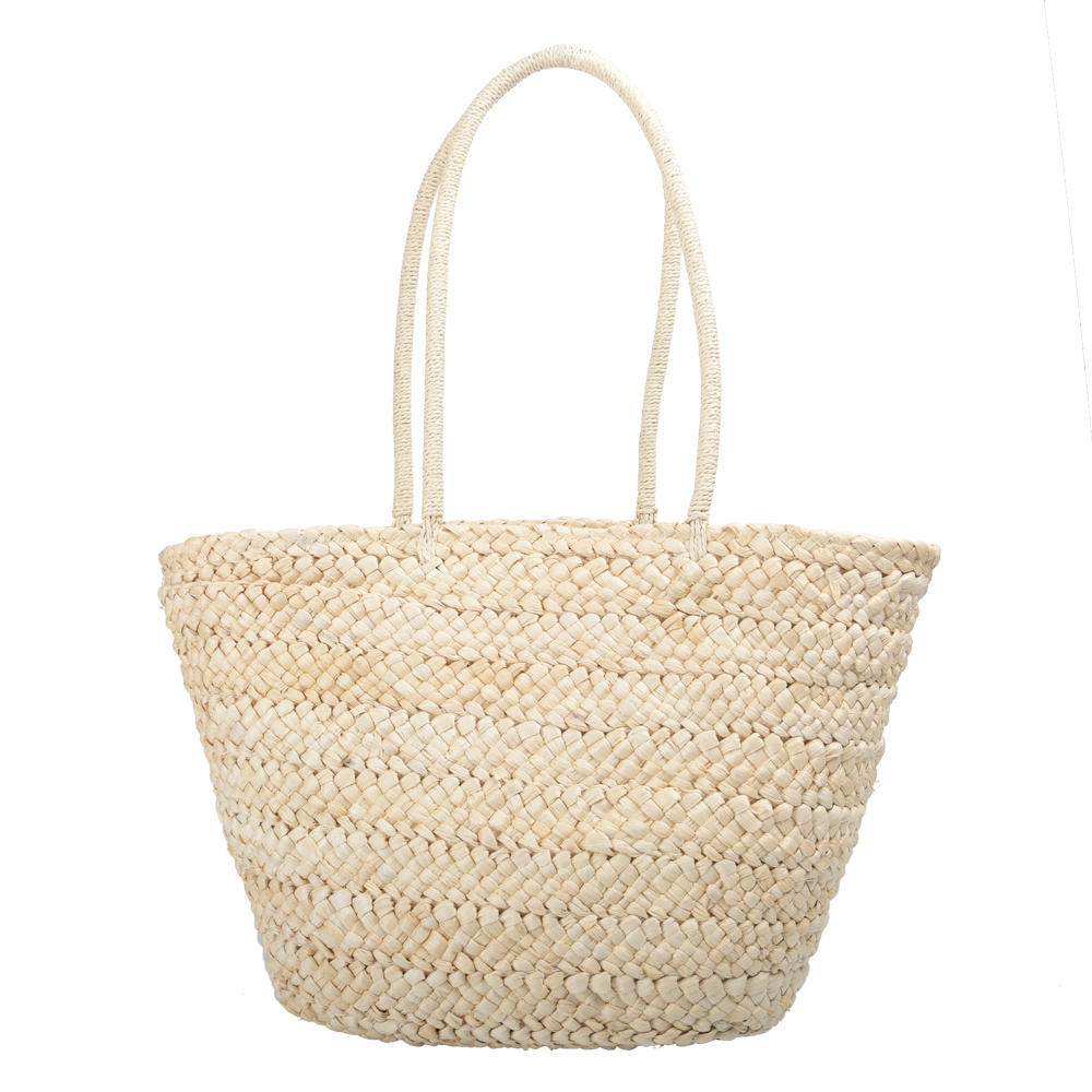 Wholesale Women Corn Straw Bags Tote Summer Beach Fashion Luxury Custom Women's Tote Bags With Custom Printed Logo