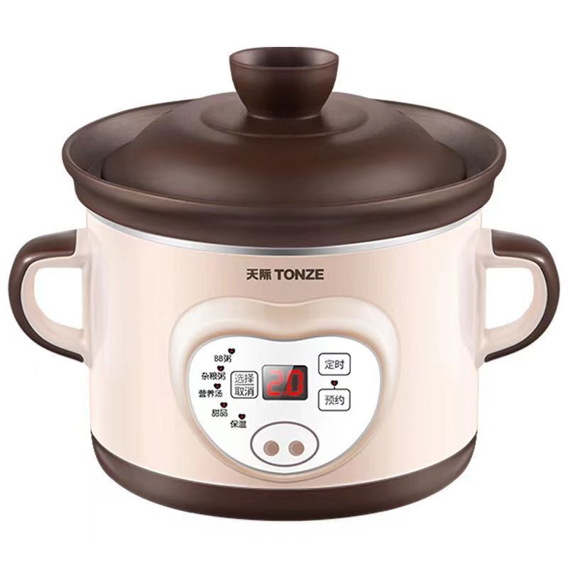 Tonze OEM Slow Cooker Portable Multi Use Electric Purple Clay Stew Pot Healthy Baby Food Crock pot Cooker