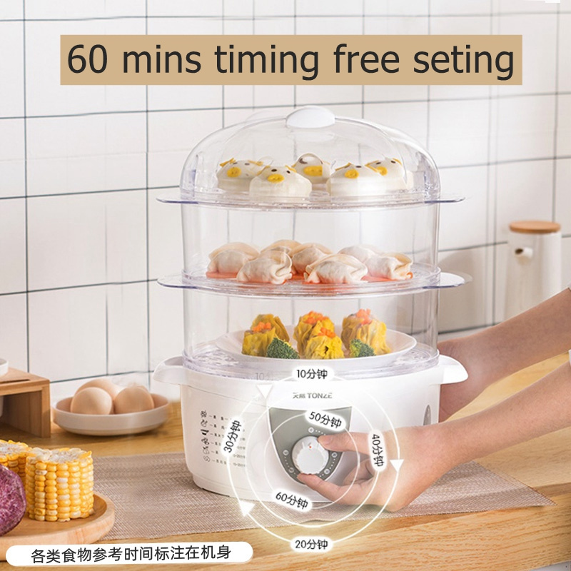 Corn Steamer Kitchen Cookware Electric 3 Layer Steam Cooker Food Steamer Vegetable Steamer