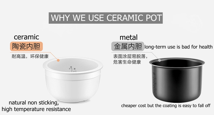 Small power automatic multifunctional Non sticking ceramic pot smart rice cooker