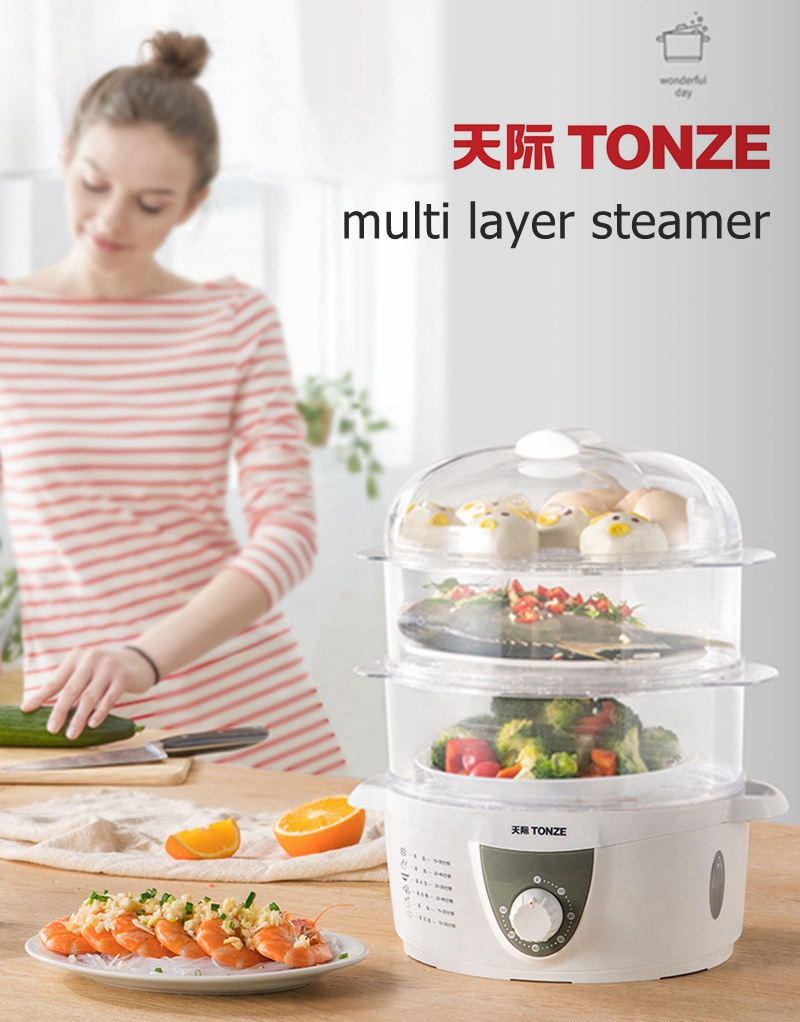 Corn Steamer Kitchen Cookware Electric 3 Layer Steam Cooker Food Steamer Vegetable Steamer