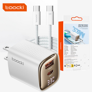 Toocki Trending 33W Pd Wall Charger Mini Cargadores 30W Laptop Charger Cargador De Celular Lcd Display Mobile Charger Pd