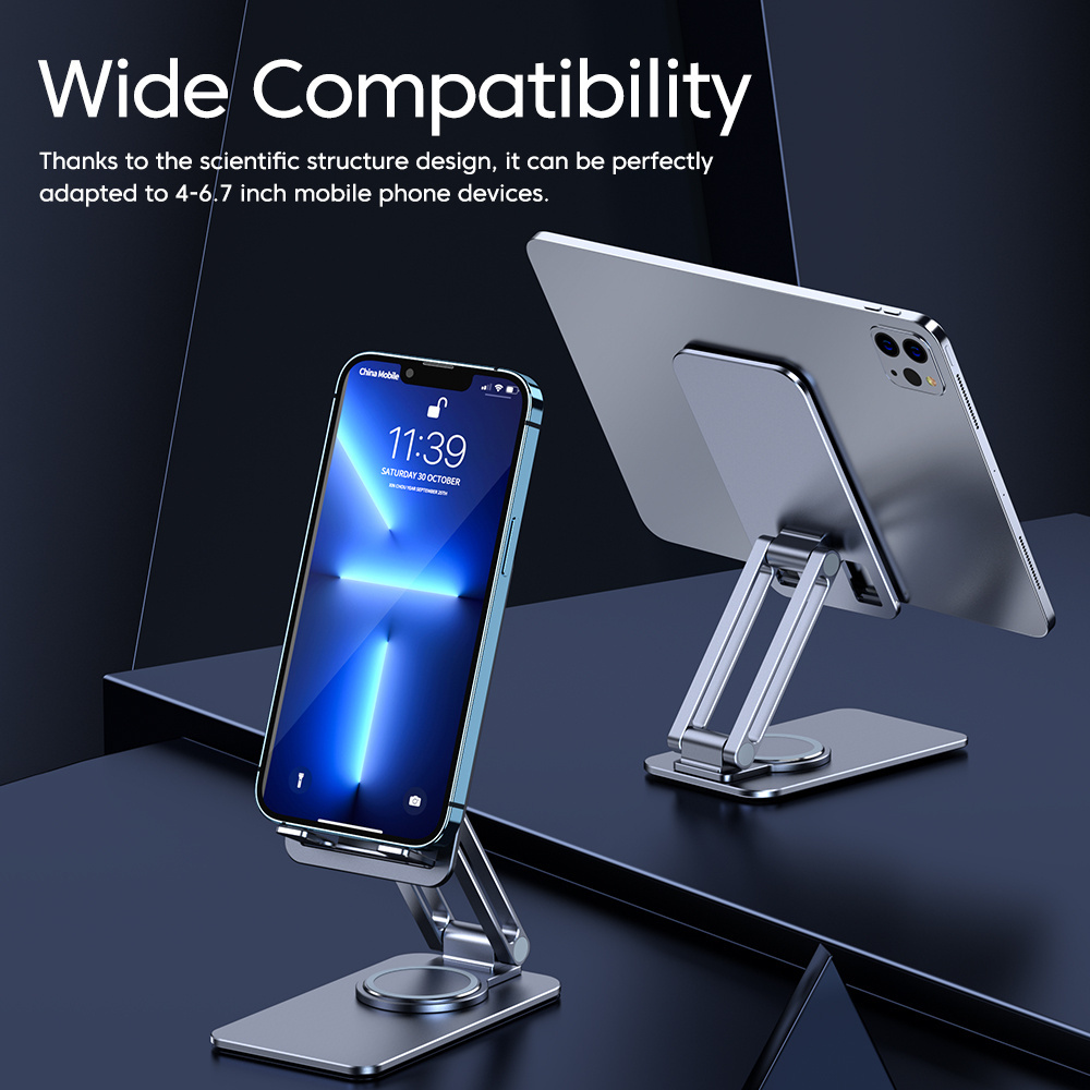 Toocki Aluminum alloy smart desk phone Holder Flexible stand 360 Degree Rotation Metal holder For Mobile Phone