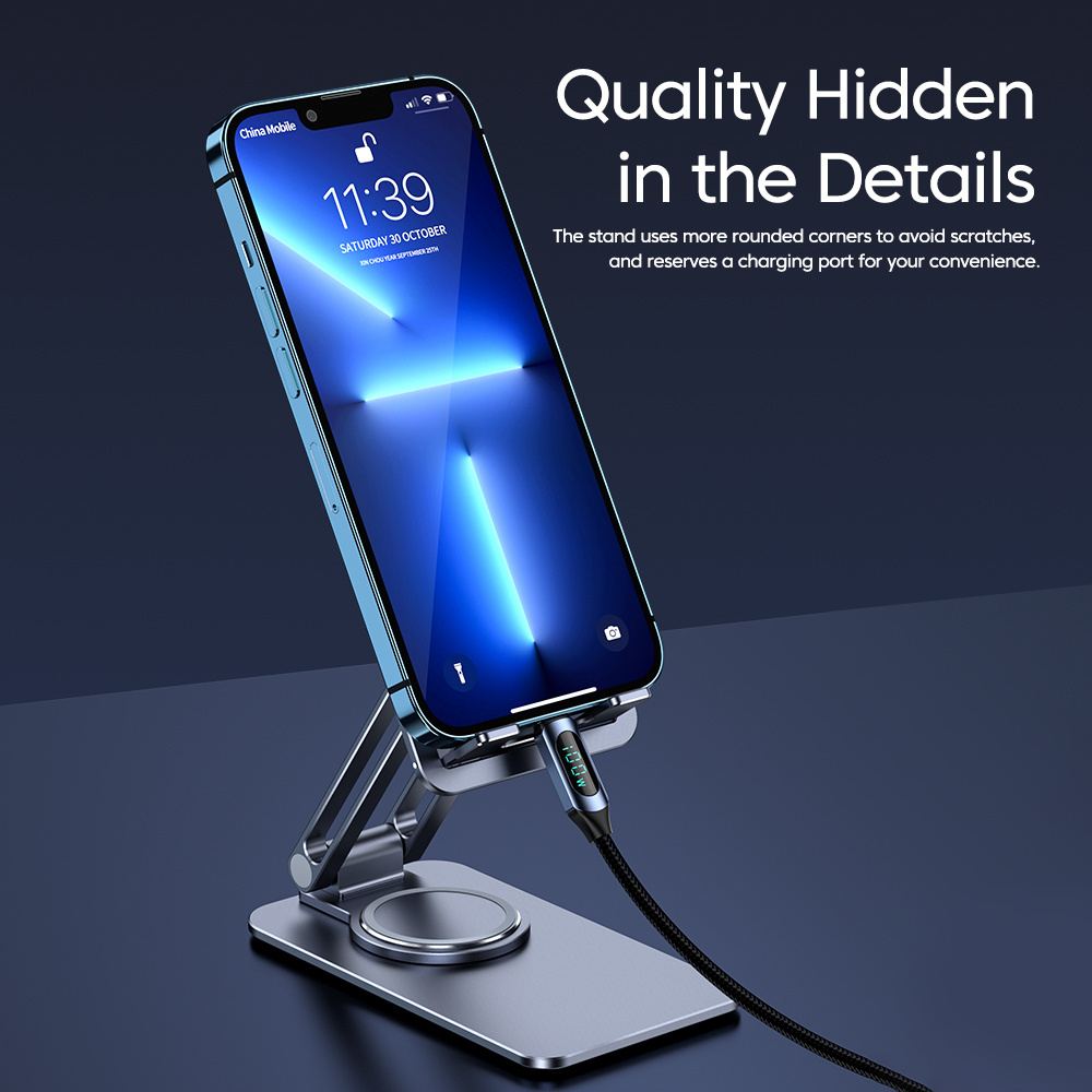 Toocki Aluminum alloy smart desk phone Holder Flexible stand 360 Degree Rotation Metal holder For Mobile Phone