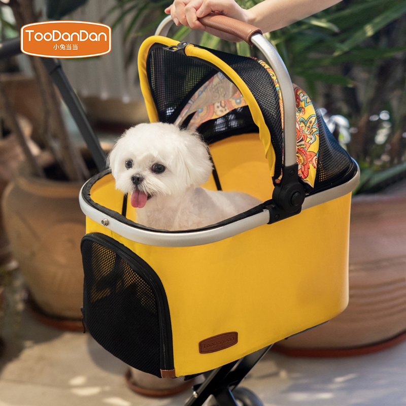 Toodandan High Quality Folding Four wheeled Travel Carrier Carriage Pet Stroller For Dogs And Cat