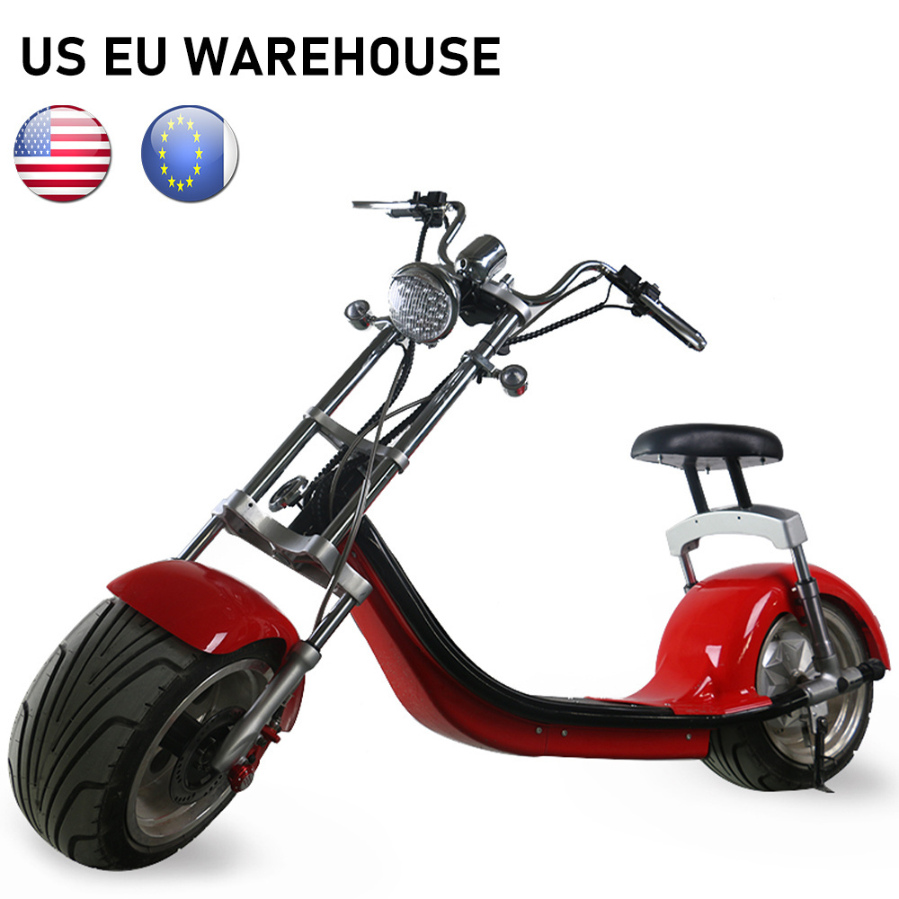 Electric Fat Tire Scooter Moped with Shocks 2000w Hub Motor Harlley E-Bike electric motorcycles