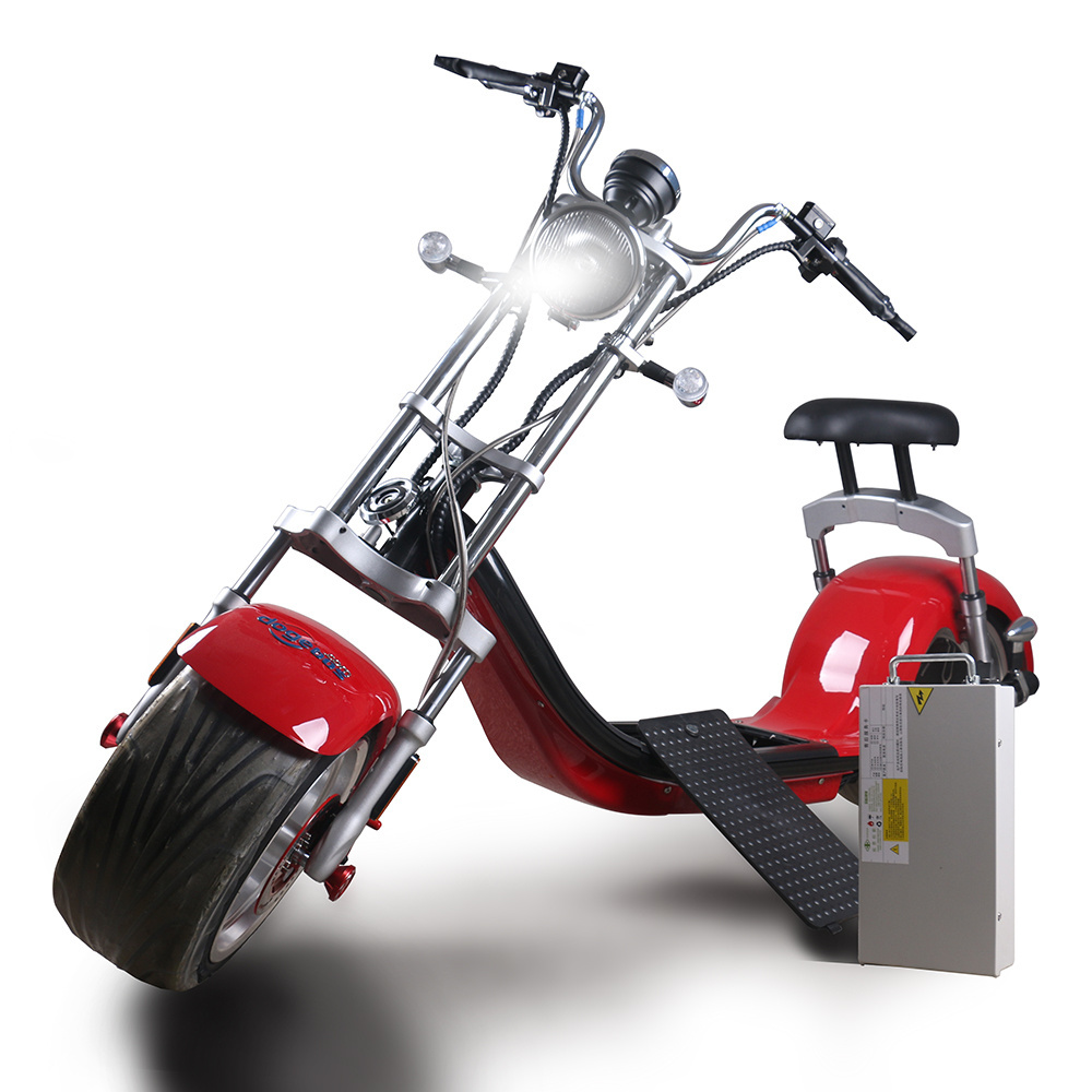 Electric Fat Tire Scooter Moped with Shocks 2000w Hub Motor Harlley E-Bike electric motorcycles