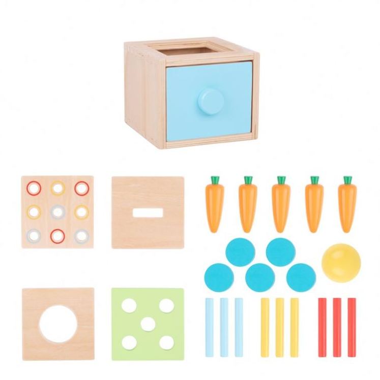 Wooden 4 In 1 Educational Box Carrot Shape Sorter Coin Box Wooden Toy Montessori Toys for Kids