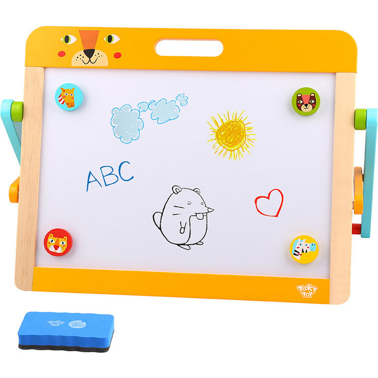 Magic Art Wood Tabletop Easel Learning Toy  Erasable Magnetic Pen Drawing Board for Kids