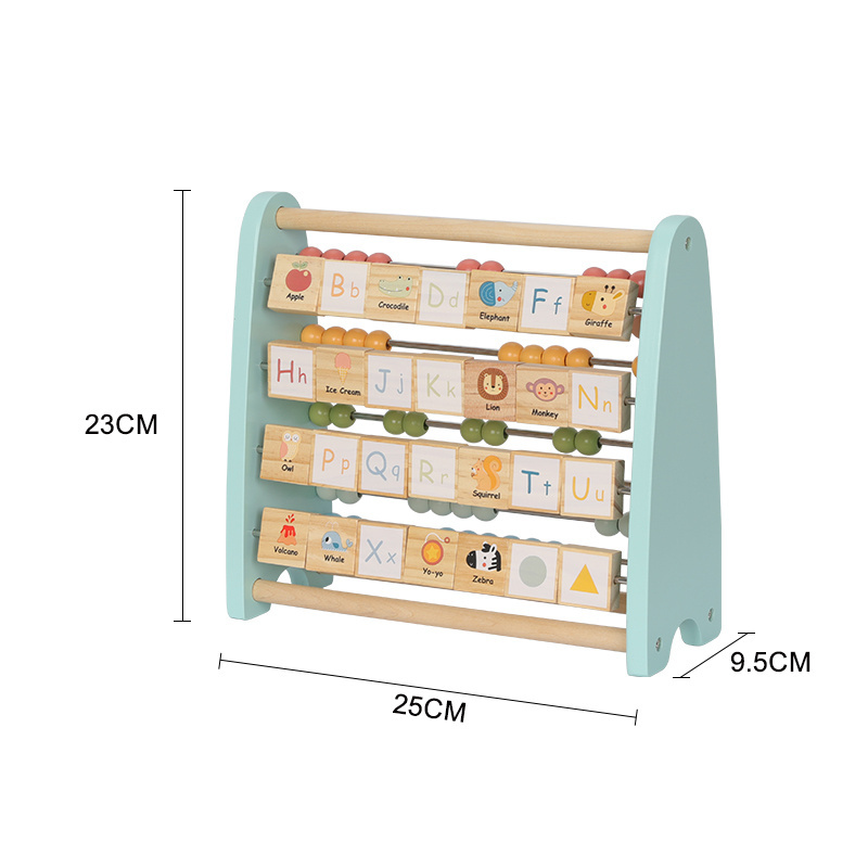 Children's Double Sided Abacus Frame Kids Alphabet Learning Wooden Bead Counting Math Educational Toys
