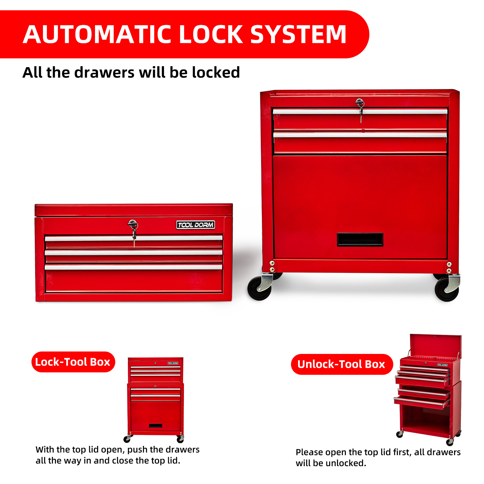 Tool Cabinet Heavy Duty Workshop Tool Chest& tool trolley 5 Drawers Garage Organizer&tools storage