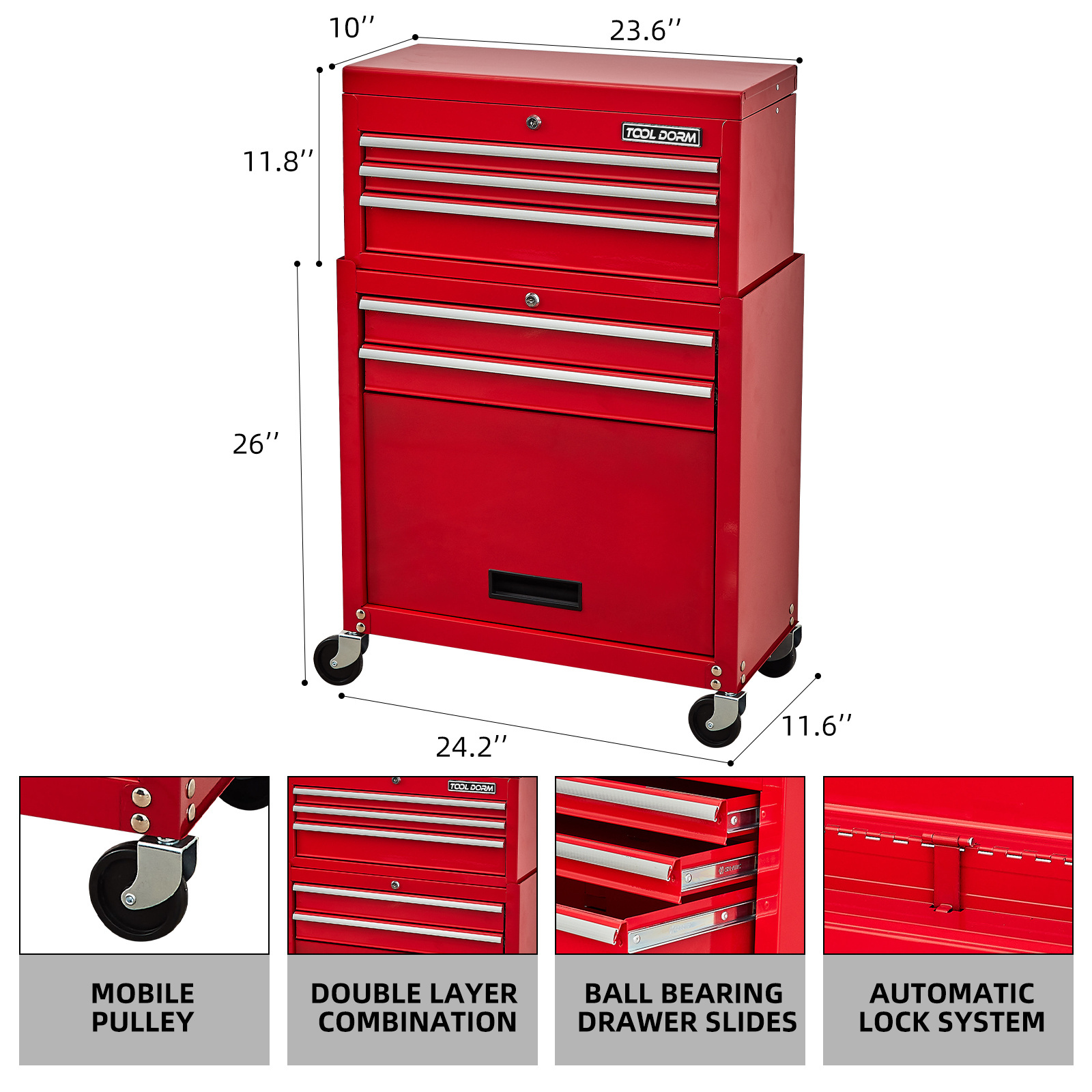 Tool Cabinet Heavy Duty Workshop Tool Chest& tool trolley 5 Drawers Garage Organizer&tools storage