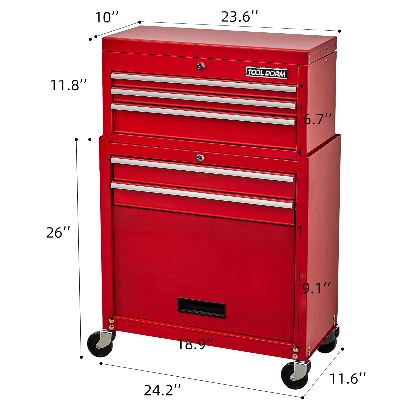 Mobile Tool Cabinet Heavy Duty Workshop Tool Chest& tool trolley 5 Drawers Garage Organizer