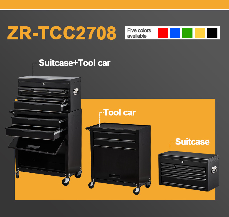 Mobile Tool Box Rolling Steel Tool Storage Cabinet Tool Chest with 8 Drawers