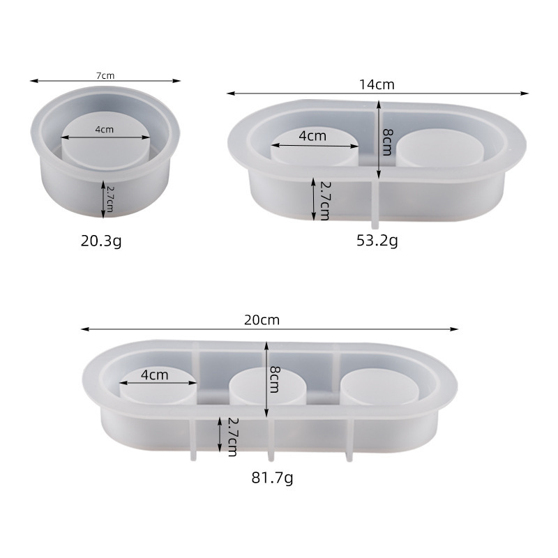 Concrete Silicone Mould DIY Cement Candlestick Holders Making Tools Silicone Concrete Cement Candle Jar Holder Molds Poly Bag