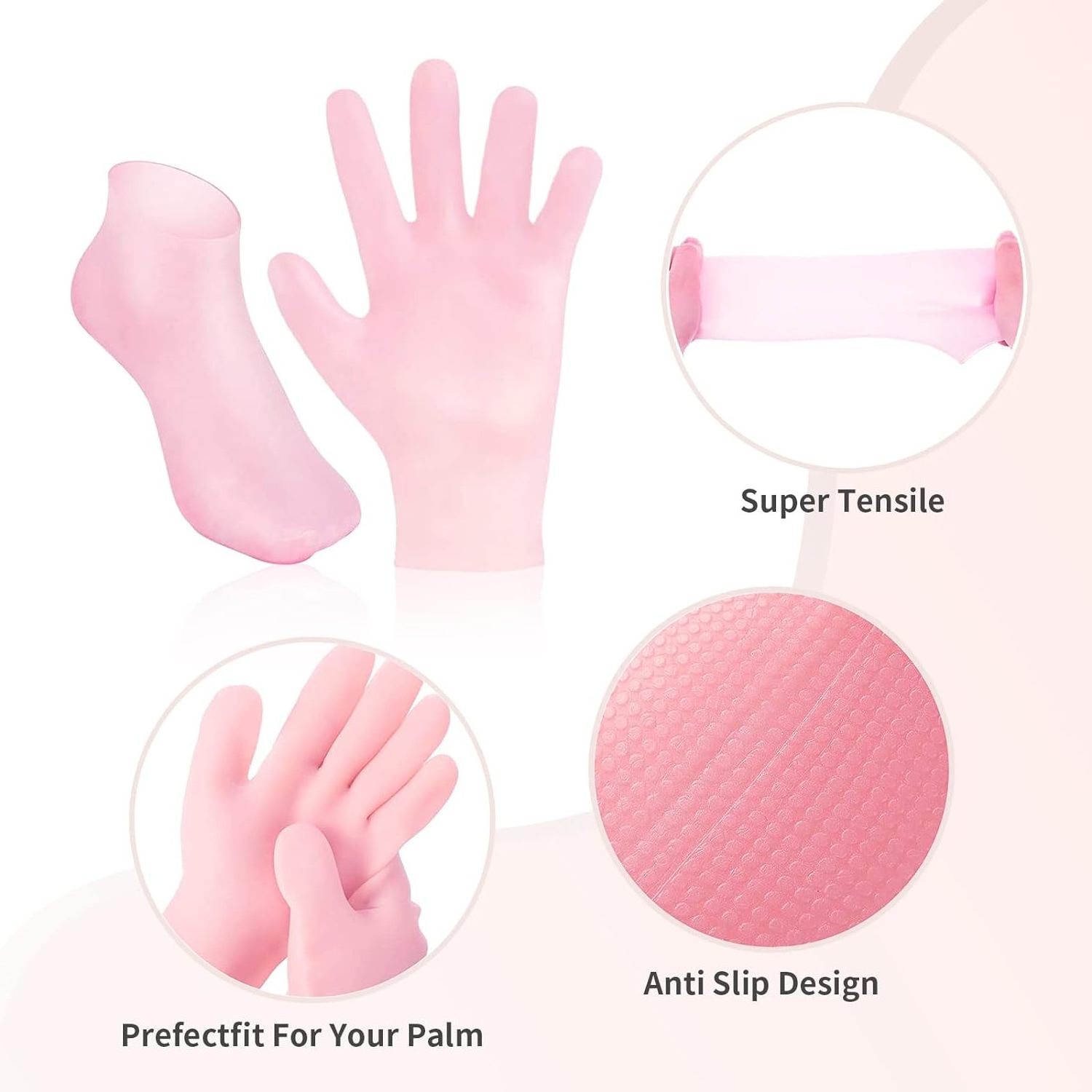 Moisturizing Hydrating Gloves &socks for Repairing Dry Cracked Aging Hands&feet Gel Socks Moisture Socks SPA Socks and Gloves