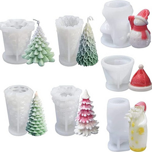 3D Christmas Tree Shape Silicone Resin Epoxy Mold for DIY Casting Aromatherapy Wax Candles Hone Decor Christmas Tree Candle Mold