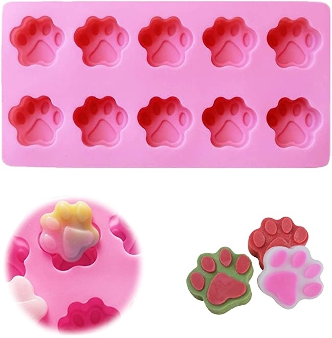 Paw Ice Candy Chocolate Baking Mold Silicone Paw Mold Custom Logo Moulds Cake Tools Print Dog Cat Animal Food Grade Silicone