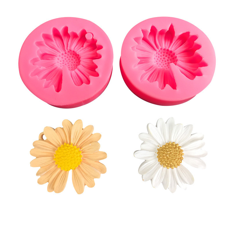 Multiple Flowerisiliconent Silicone Mold Candle Flower Decoration Mold Custom Logo Moulds Fplasticn with Hole Daisy Flower 20pcs